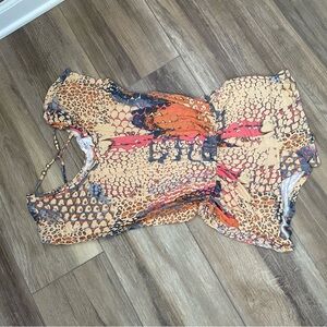 VENUS Leopard Print Romper with Gold Accents